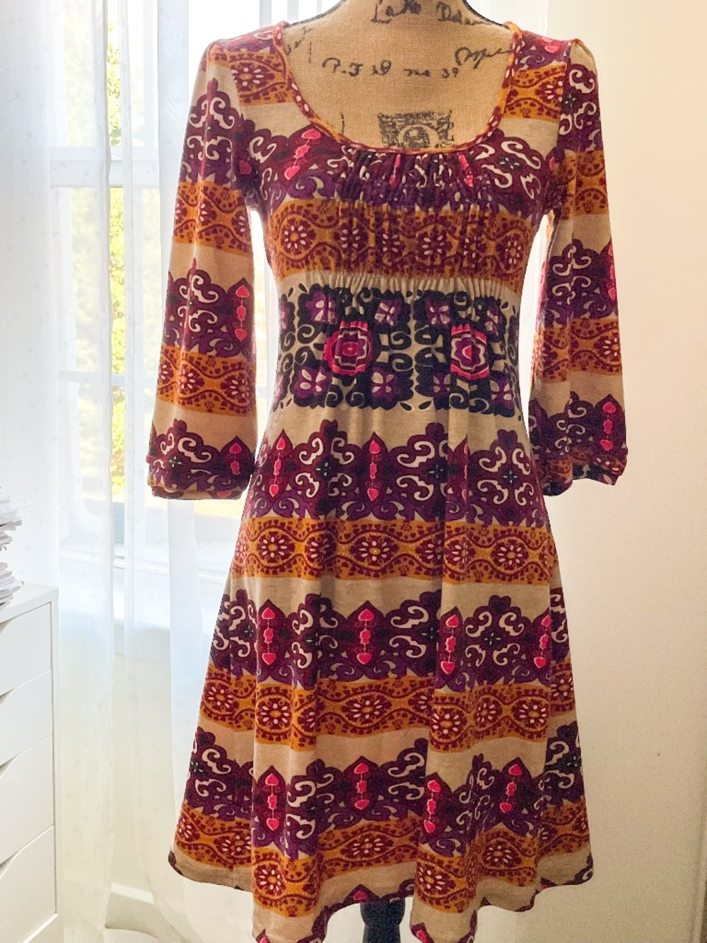 Free people patterned dress | size S